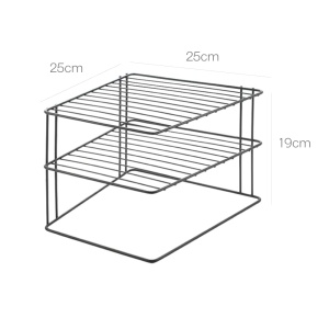 Suport organizare Metaltex Palio 2 etaje 25x25x19 cm negru finisaj TouchTherm - Img 4