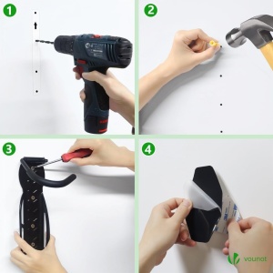 Suport pentru bicicleta VOUNOT, 4 suporturi, metal, negru, capacitate 30 kg - Img 7