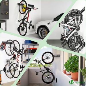 Suport pentru biciclete VOUNOT, metal, 4 biciclete 2 caschi, negru - Img 2