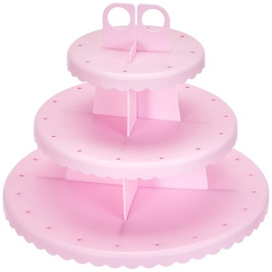 Suport pentru Cake Pops si Cupcakes Ibili 827600, plastic, roz, pentru 48 bucati
