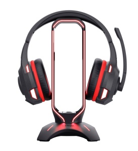 Suport pentru casti Trust Gaming GXT 265 Cintar RGB, Suport pentru casti, 2 porturi USB, Se potriveste tuturor castilor, Suport pentru casti cu margini iluminate cu LED - Negru - Img 5