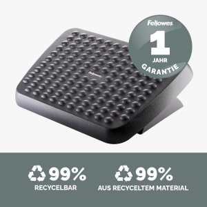 Suport pentru picioare Fellowes Standard, reglabil pe 2 inaltimi, cu platforma liber mobila, fabricat din plastic reciclat, perfect pentru birou si birou de acasa, culoare: negru - Img 7