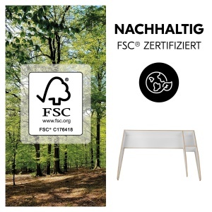 Suport pentru schimbat hauck Combine N Change, alb, din lemn FSC, 108 x 50 cm - Img 5