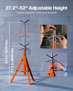 Suport pentru tevi VEVOR, capacitate 1134 kg, inaltime ajustabila 690-1320 mm - Img 3