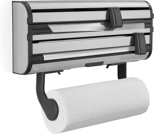 Suport perete pentru folie Leifheit Parat Royal 2.0, inox, 3-in-1 - Img 1