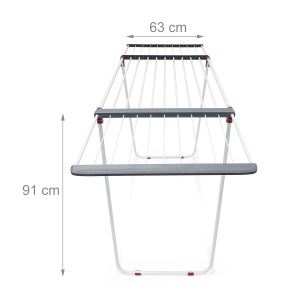 Suport rufe pliabil Relaxdays, 18.2 m, alb, din fier, dimensiuni 91 x 199 x 63 cm - Img 5
