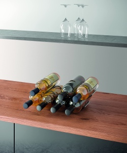 Suport sticle Metaltex Wave20 2 bucati negru mat capacitate 20 sticle - Img 4