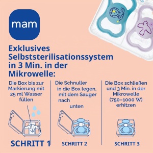 Suport suzeta MAM Supreme, Silicon, 2-6 luni, Roz mat, Auto-sterilizare - Img 6