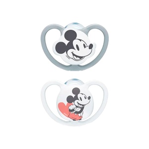 Suport suzeta NUK Space 6-18 luni Silikon BPA-free Micky Maus GriAlb