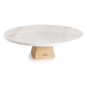 Suport tort Lacor 63593 din marmura si lemn de acacia, 30 cm, design elegant