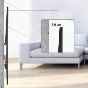 Suport TV Hama, fix, pentru televizoare de 37-90 inch, capacitate 100 kg, culoare neagra - Img 3