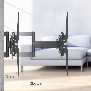 Suport TV Hama FULLMOTION Negru Schimbabil si Neigabil 19-46 inch VESA 200x200 - Img 5
