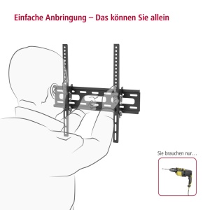 Suport TV Hama, neigabil, 32-75 inch, capacitate 40 kg, culoare neagra - Img 2