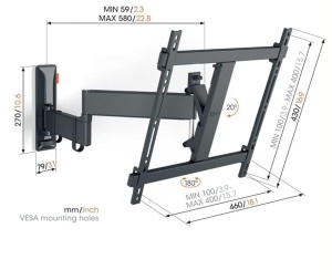 Suport TV Vogels TVM 3447 Rotativ si Inclinabil 32-65 inch Max 25 kg - Img 11