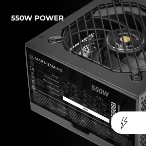 Sursa de alimentare ATX Mars Gaming MPB550SI, 550W, 80Plus Bronze, Negru - Img 4