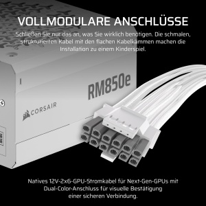 Surse de alimentare Corsair RM850e, 850W, modular, alb - Img 4