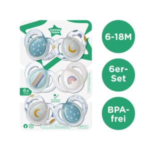 Suzete de noapte Tommee Tippee, design ortodontic simetric, punga din silicon fara BPA, 6-18 m, pachet de 6 suzete - Img 3