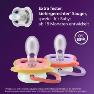 Suzete Philips Avent Ultra Air Nighttime SCF37633 BPA Free Luminoase 18 luni Set 2 bucati - Img 2