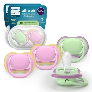 Suzete Philips Avent Ultra Air SCF08725 6-18 luni BPA-Free Set 4 bucati cu 2 sterilizatoare