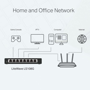 Switch LAN TP-Link TL-LS108G, 8 Porturi Gigabit, Plug-and-Play, Metal - Img 6
