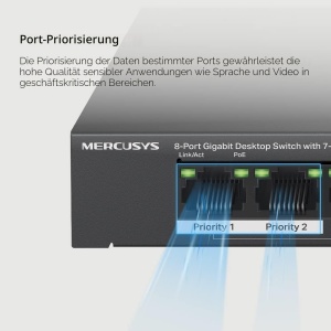 Switch PoE Mercusys MS108GP, 8-Porturi Gigabit, 7 Porturi PoE, 65W - Img 8