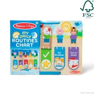 Tabla rutinei zilnice pentru copii Melissa Doug, din lemn, cu 10 activitati, 3-6 ani - Img 3