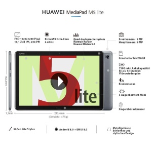 Tableta Huawei MediaPad M5 Lite, 10.1, 3GB RAM, WiFi, Gri - Img 2