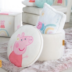 Taburet copii roba Peppa Pig cu spatiu de depozitare 27 cm inaltime bej - Img 4