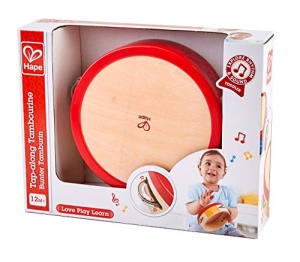 Tamburin din lemn Hape pentru copii 12 luni design colorat instrument muzical educativ - Img 2