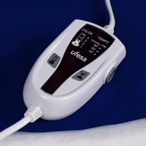 Tampon termic electric Ufesa Flexy Heat N2 46 x 34 cm 100 W 4 setari de temperatura cronometru oprire automata capac textil albastru - Img 3