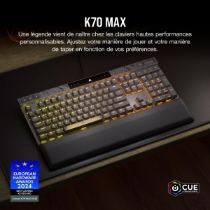 Tastatura de gaming Corsair K70 MAX RGB, mecanica, magnetica, gri - Img 2