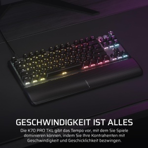 Tastatura de gaming Corsair K70 PRO TKL RGB, neagra, cu intrare rapida - Img 2