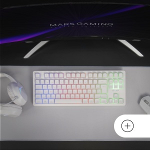 Tastatura Gaming Mars Gaming MK023, TKL, H-Mech, Iluminare RGB, Alb - Img 6