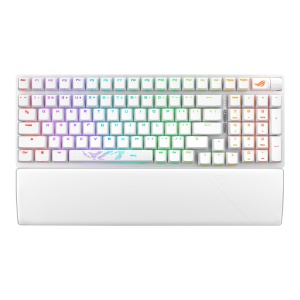 Tastatura mecanica ASUS ROG Strix Scope II 96 Wireless Moonlight, AZERTY, 3 moduri de conectivitate