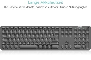 Tastatura Wireless Arteck, QWERTZ, 6 luni autonomie, design ergonomic - Img 4