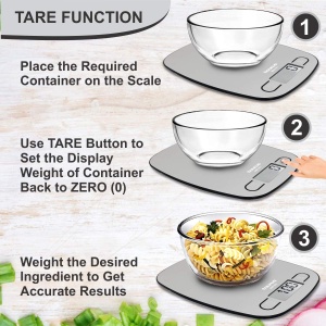 Taurus Easy Inox - Cantar digital de bucatarie | Capacitate de cantarire de 5 kg | Functie de flotabilitate | 4 senzori de precizie | Precis | Argintiu, 15 cm x 20 cm - Img 8