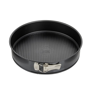 Tava cu arc Zenker O 30 cm NEGRU METALIZAT, tava de copt cu strat antiaderent, tava rotunda cu fund plat (culoare: negru), cantitate: 1 bucata