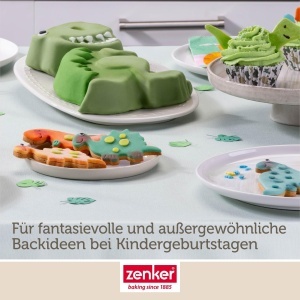 Tava de copt Silikon Zenker Dinosaurier, 24 x 16,5 x 5 cm, Platin Silikon - Img 6