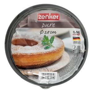 Tava de copt Zenker cu fund plat si tubular 18 cm, antiaderenta, neagra