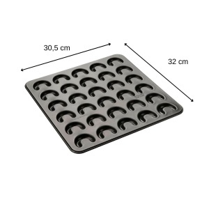 Tava pentru Biscuiti Zenker 30er Vanillekipferl, Negru, Antiadherenta - Img 3