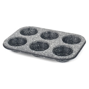 Tava pentru briose Salter Megastone BW07035BRMFOB 6 cupe otel carbon antiaderenta rezistenta