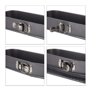 Tava pentru copt Relaxdays, Kastenform, 31 x 12 cm, antiaderenta, gri - Img 6