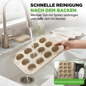 Tava pentru muffins NutriChef 2 seturi, 24 forme, antiaderent, 35x26cm - Img 7