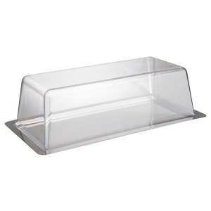 Tavita de servire cu capac APS, din otel inoxidabil, 33 x 17 cm