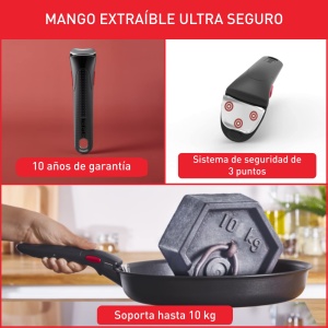 Tefal Ingenio Natural On Vase de gatit, 4 bucati, stivuibil, acoperire antiaderenta, inductie, L7669253 - Img 7