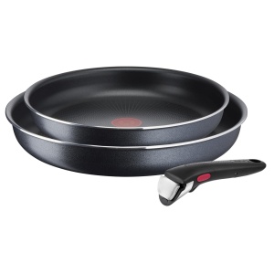 Tefal Ingenio XL Force Set tigai 3 piese maner detasabil, 24/28 cm, stivuibil, cu economie de spatiu, tigai cu acoperire antiaderenta din titan 2X, manevrare si curatare usoara, L15891 - Img 1