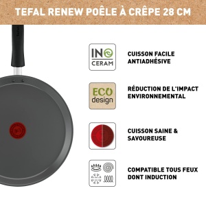 Tefal Renew C4253913 Tigaie Clatite 28 cm Inductie Antiaderenta Ceramica - Img 3