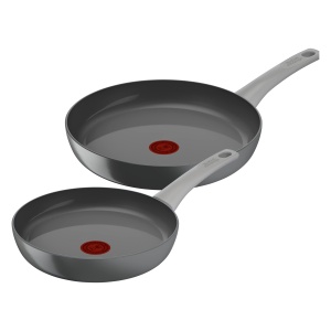 Tefal Renew On Tigai 2 bucati, gri, 24/28 cm, acoperire ceramica antiaderenta, inductie, semnal termic, design ecologic, gatit sanatos, C4279032