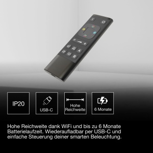 Telecomanda OSRAM SMART WIFI, reincarcabila USB-C, negru, IP20 - Img 3