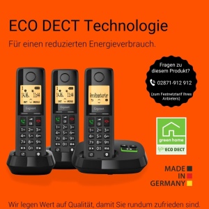 Telefon DECT Gigaset Pure 320A Trio cu Anunturi, Freisprech si 100 Contacte, Negru - Img 5